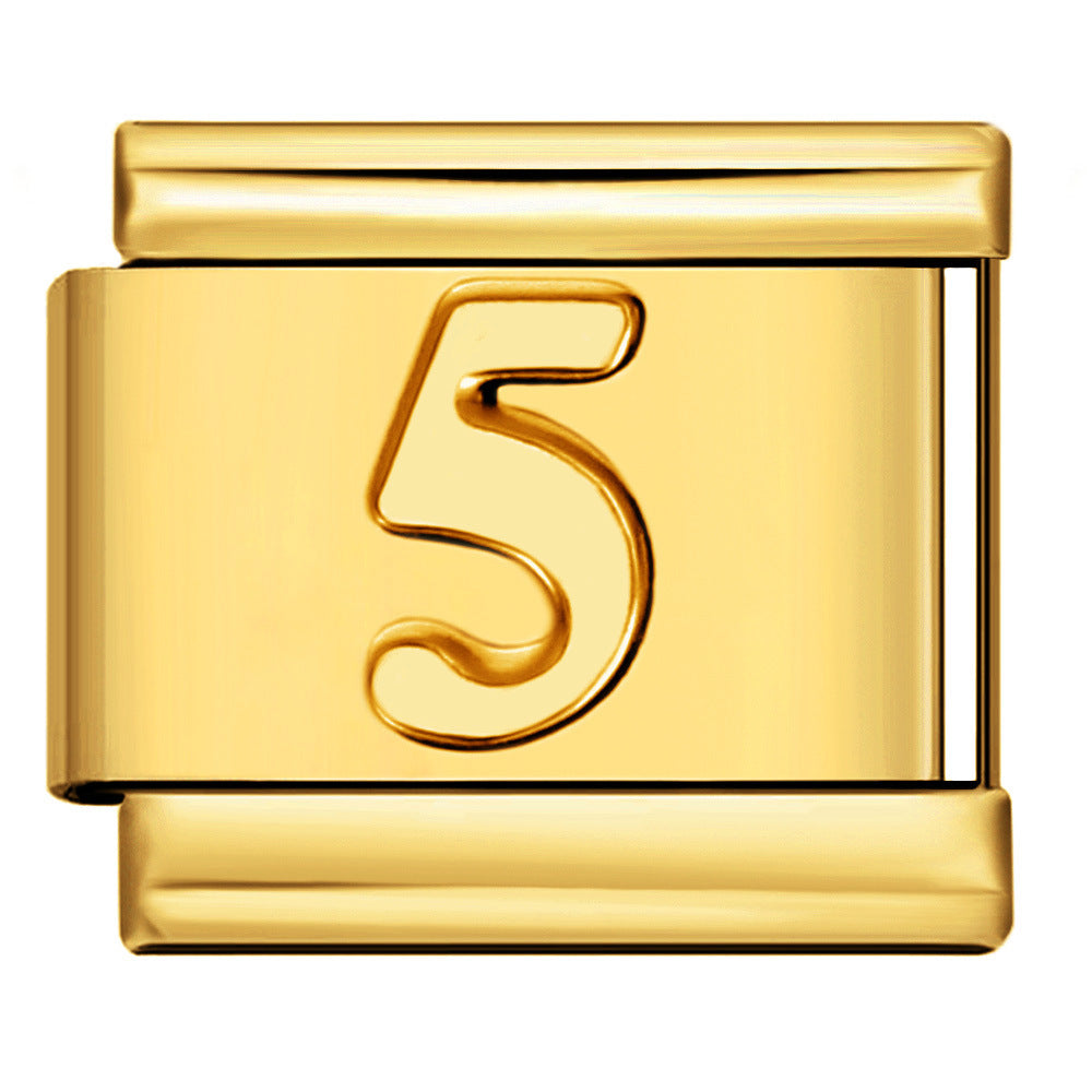 Gold Number Charms