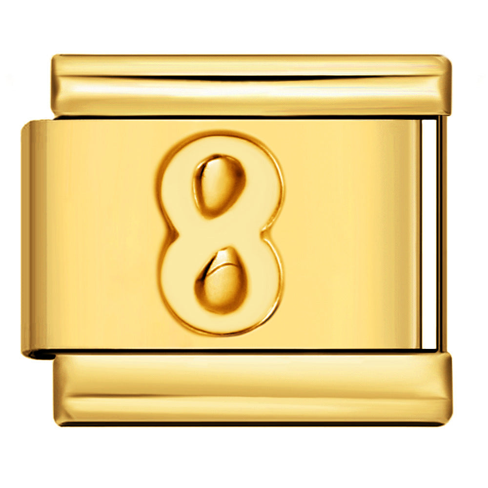 Gold Number Charms