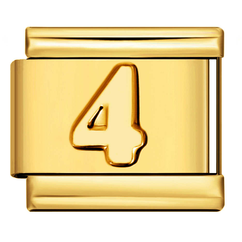 Gold Number Charms