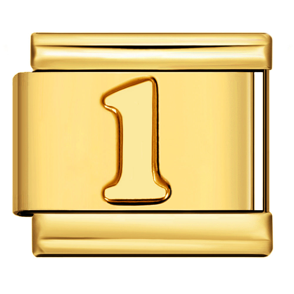 Gold Number Charms