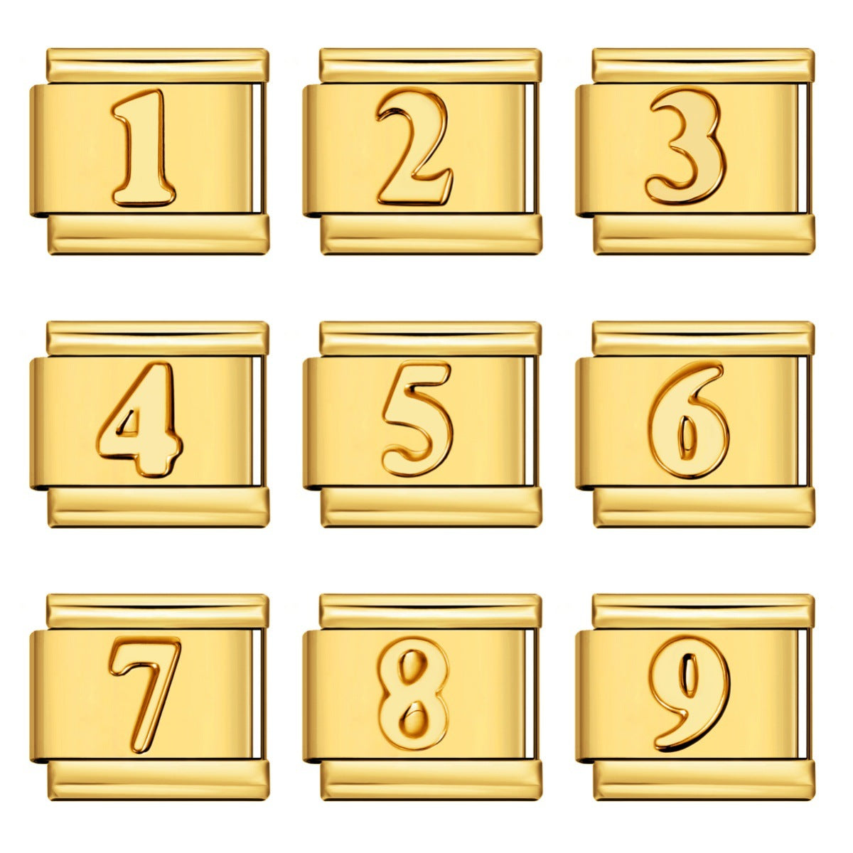 Gold Number Charms