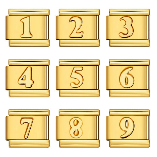 Gold Number Charms