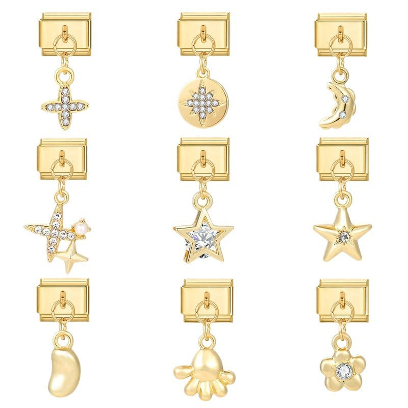 Gold dangle charms