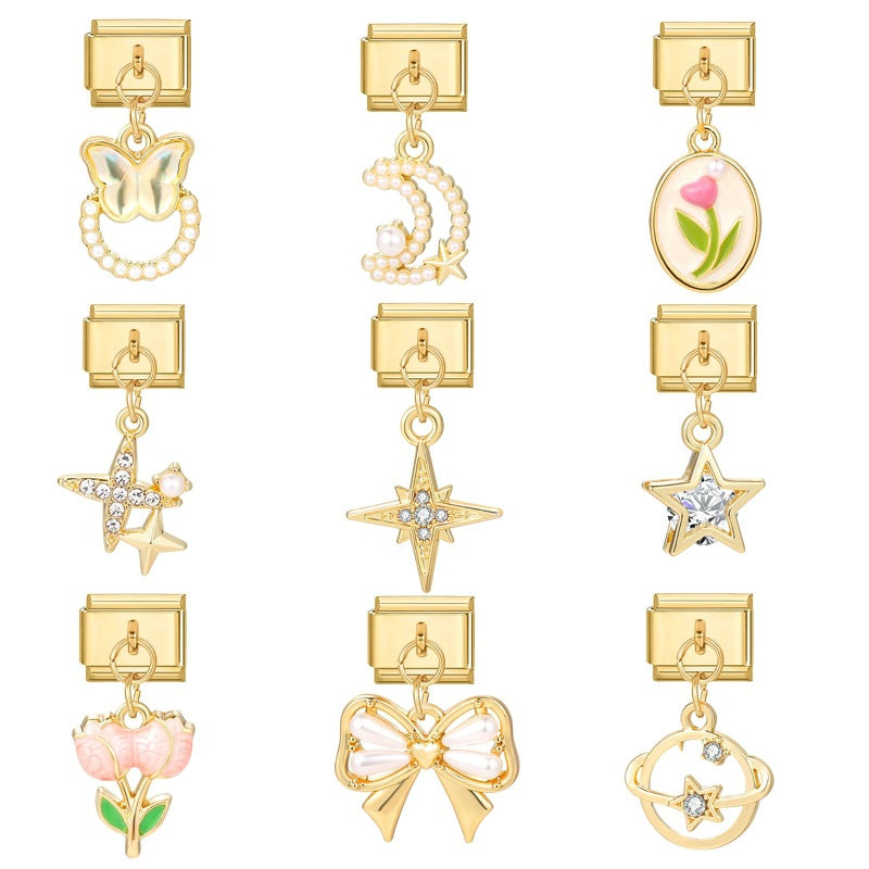 Gold dangle charms