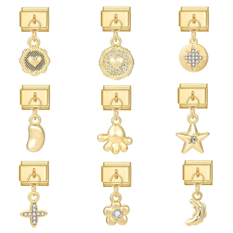 Gold dangle charms