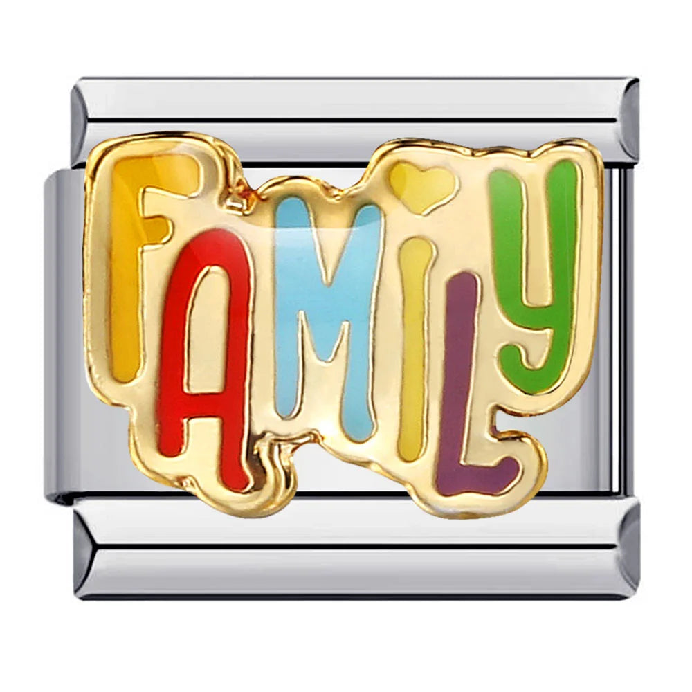 Familia/Word/Love/Heart Charm