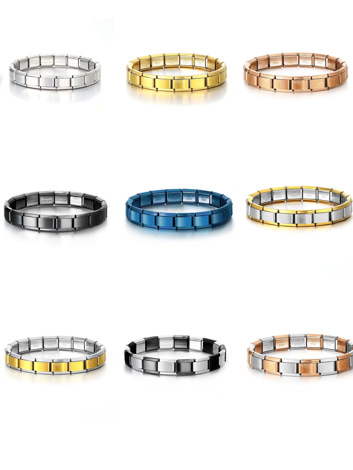 Silver/Gold/Blue Italian Starter Bracelet