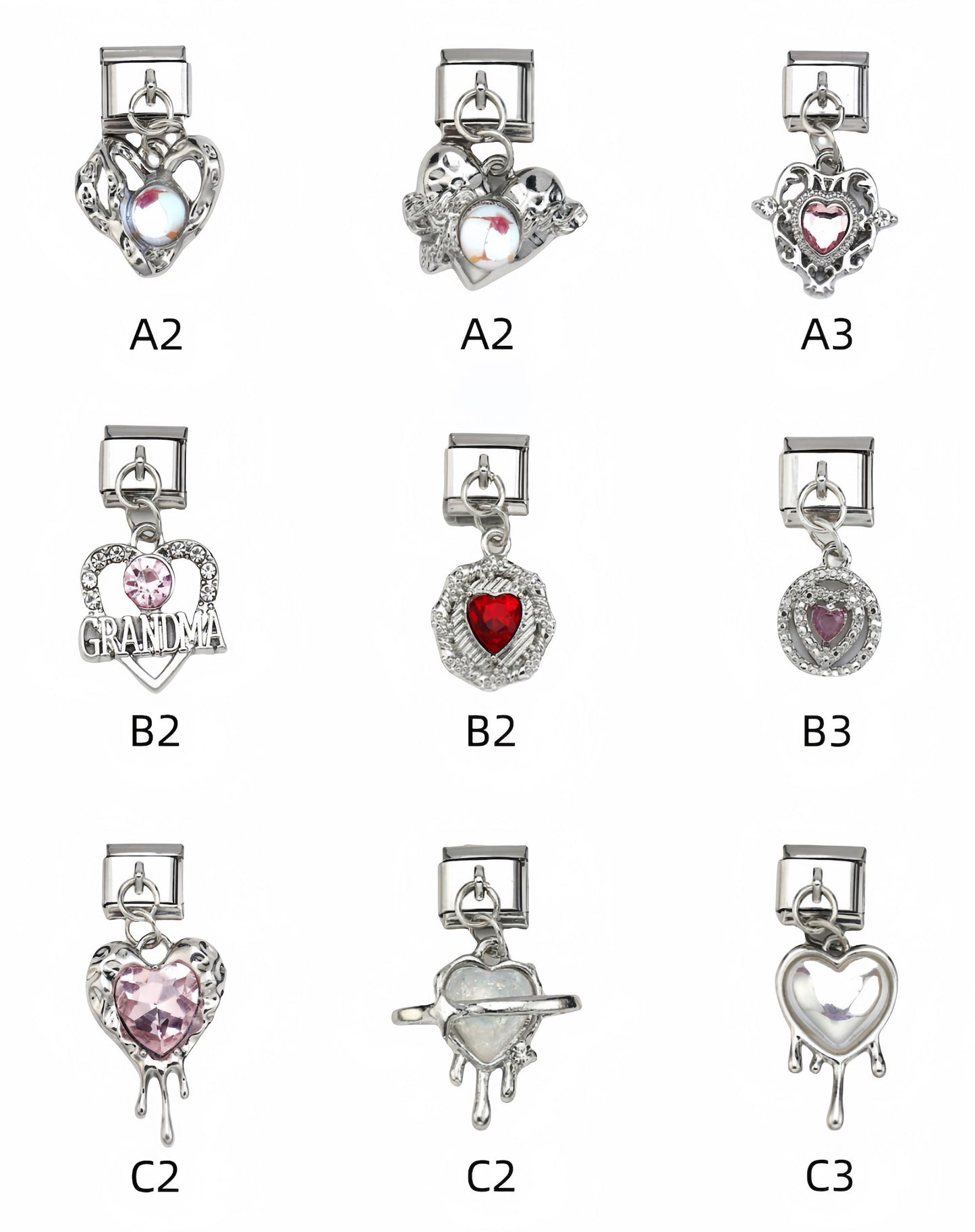 Heart Dangle Italian Charms