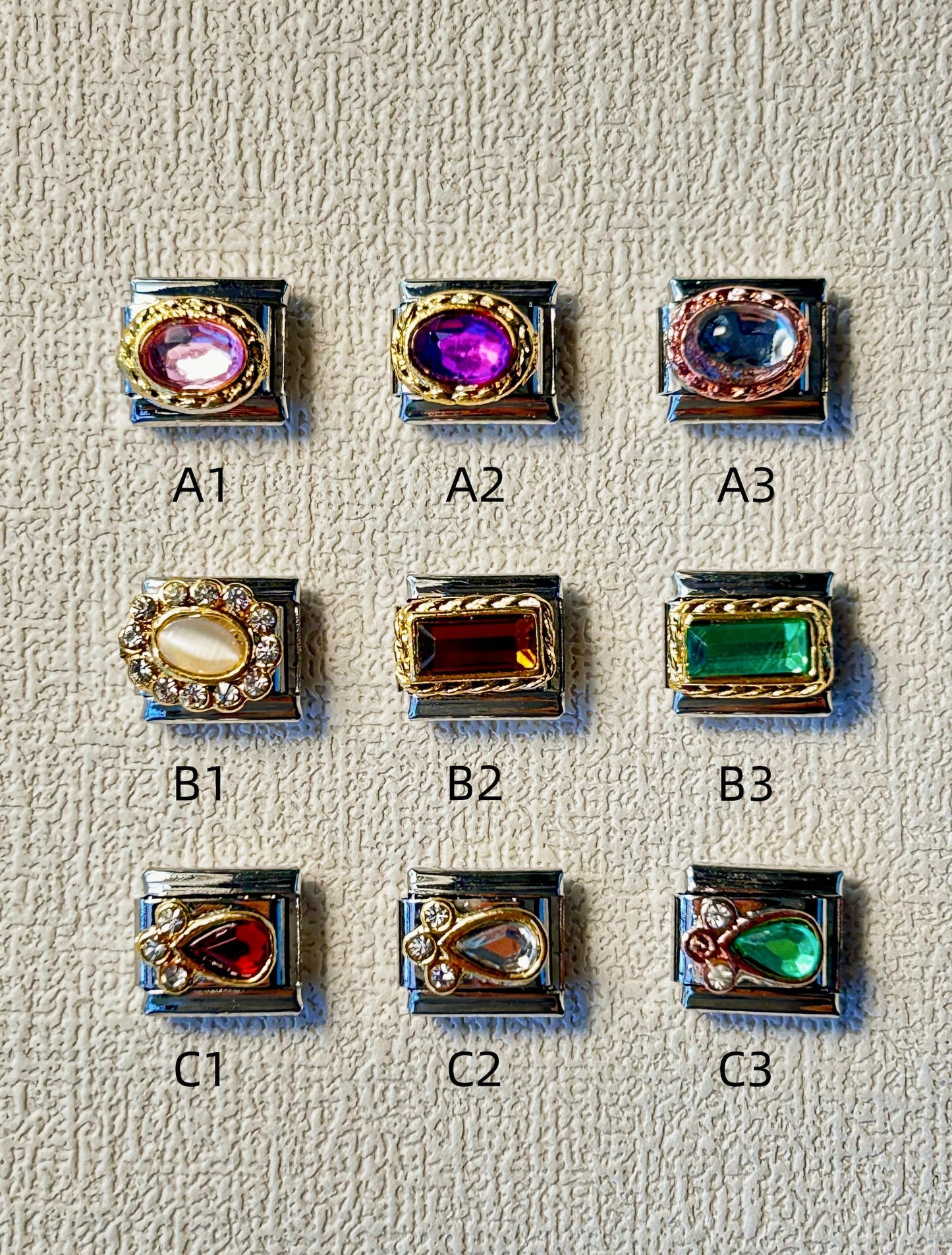 Gemstone/Rhinestone Italian Charms