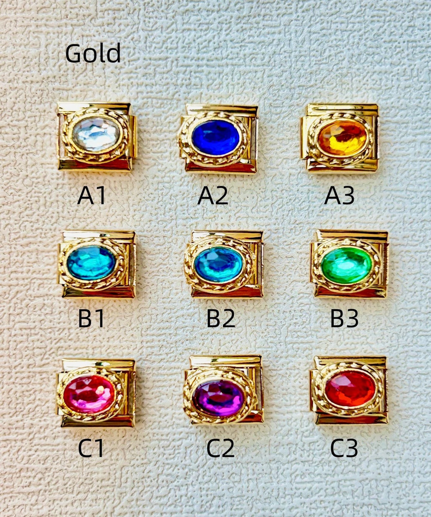 Gold Gemstone Rhinesone Charms