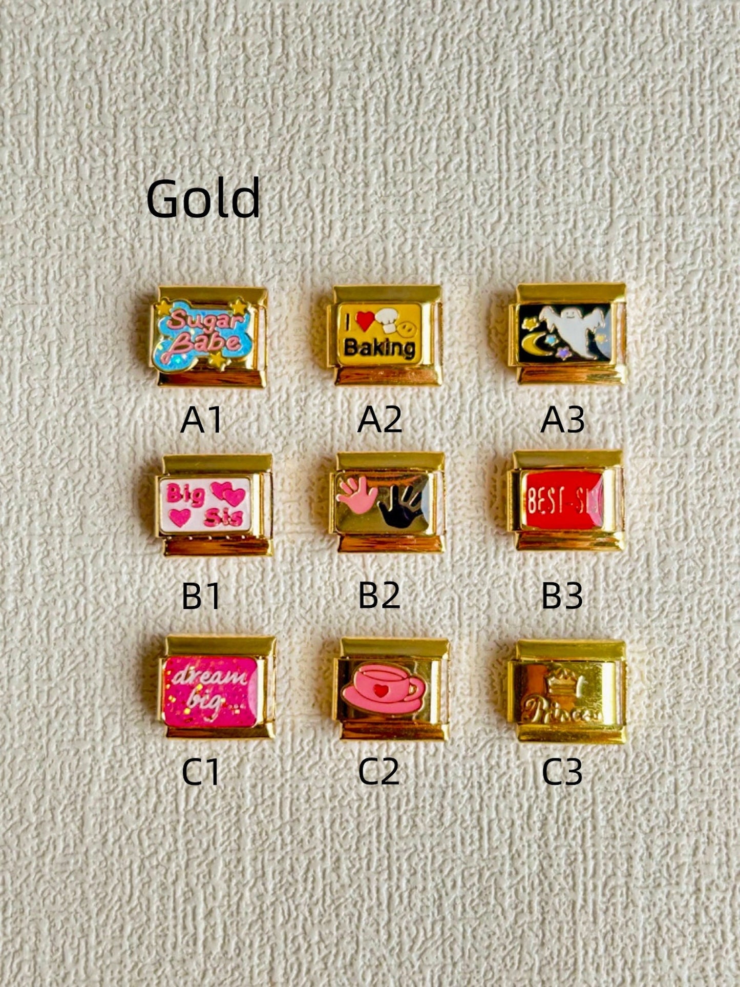 Girly Gold Italian Charms