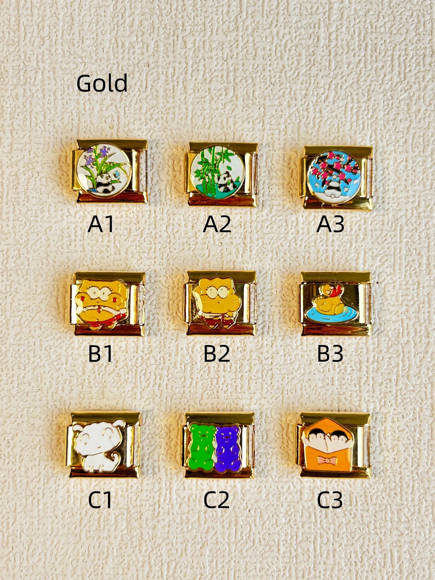 Gold Cartoon Italian Charms