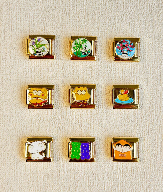 Gold Cartoon Italian Charms