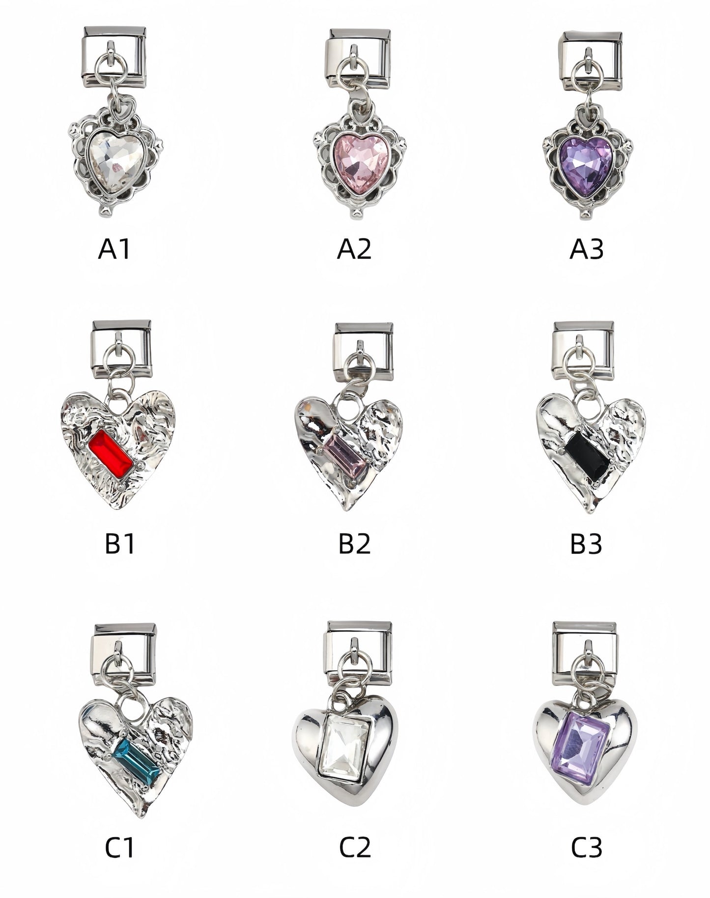 Heart Dangle Italian Charms